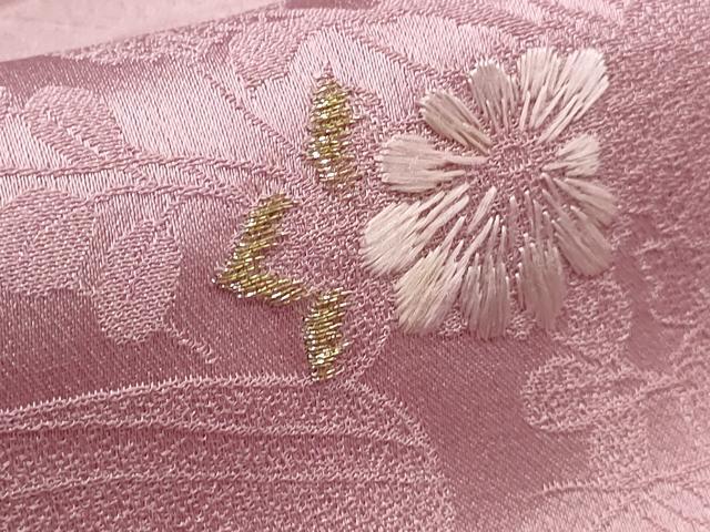 平和屋着物■訪問着　刺繍　エ霞雪芝花文　暈し染め　金糸　正絹　逸品　AABE0905gw