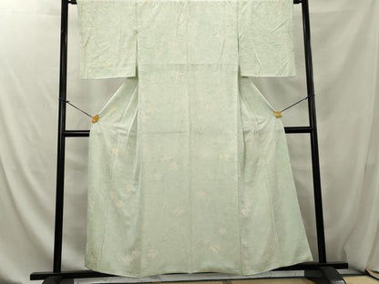 平和屋着物■上質な小紋 絞り 流水花文 金糸 正絹 逸品 AABE0970tn