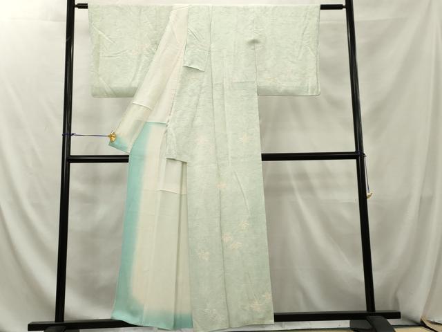 平和屋着物■上質な小紋 絞り 流水花文 金糸 正絹 逸品 AABE0970tn