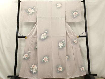 平和屋着物■訪問着 草花文 暈し染め 金彩 正絹 逸品 AABE0975tn