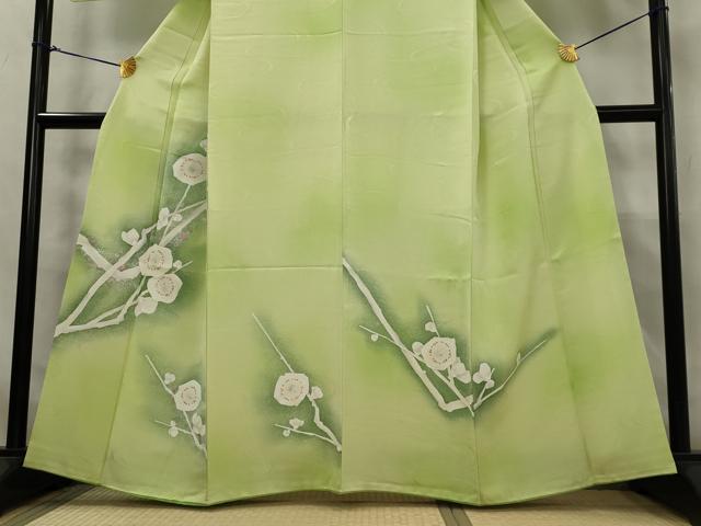 平和屋着物■訪問着 枝梅文 暈し染め 金銀彩 正絹 逸品 AABE0978tn