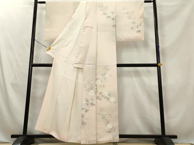 平和屋着物■訪問着 刺繍 草花文 金糸 正絹 逸品 AABE0987tn