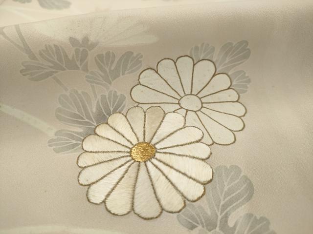 平和屋着物■訪問着 刺繍 草花文 金糸 正絹 逸品 AABE0987tn