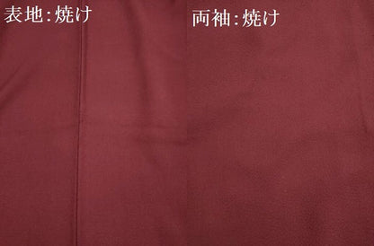 平和屋着物■上質な色無地 紋意匠 葡萄色 正絹 逸品 AABE0990tn