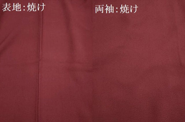 平和屋着物■上質な色無地 紋意匠 葡萄色 正絹 逸品 AABE0990tn