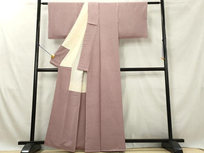 平和屋着物■上質な色無地 霞地紋 濃色 正絹 逸品 未使用 AABE0995tn