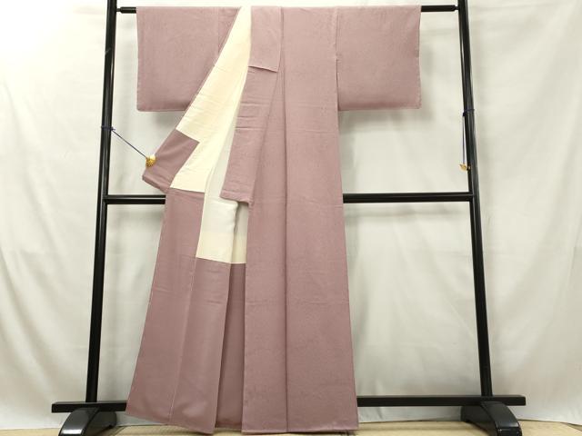 平和屋着物■上質な色無地 霞地紋 濃色 正絹 逸品 未使用 AABE0995tn