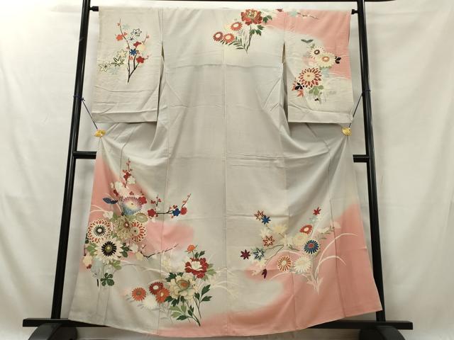 平和屋着物■訪問着 草花文 金彩 正絹 逸品 AABE0996tn