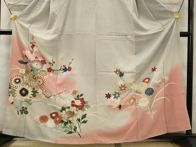 平和屋着物■訪問着 草花文 金彩 正絹 逸品 AABE0996tn