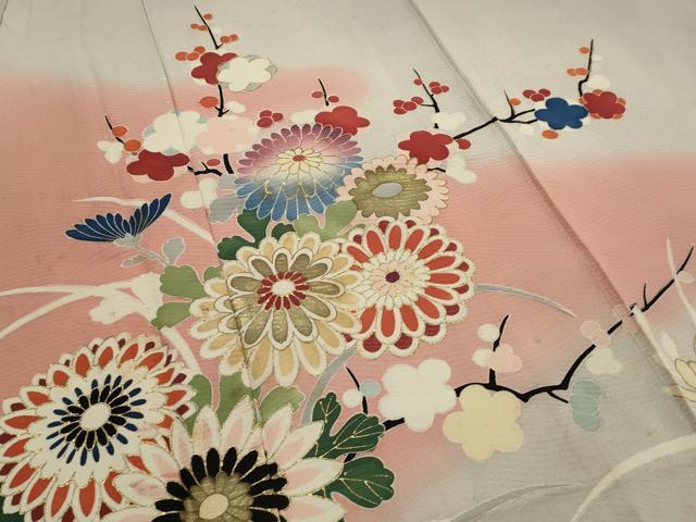平和屋着物■訪問着 草花文 金彩 正絹 逸品 AABE0996tn