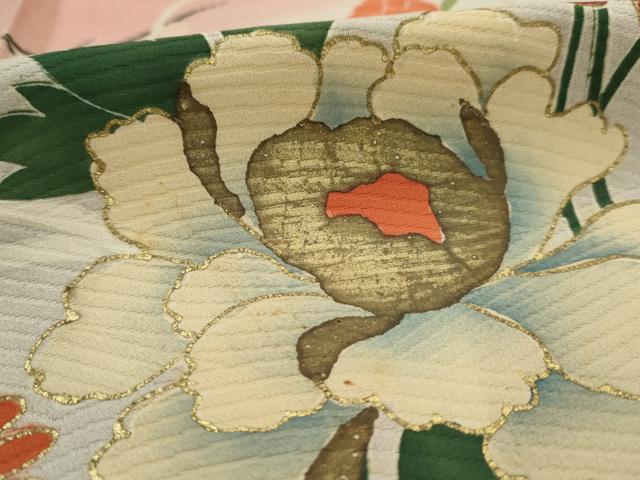 平和屋着物■訪問着 草花文 金彩 正絹 逸品 AABE0996tn