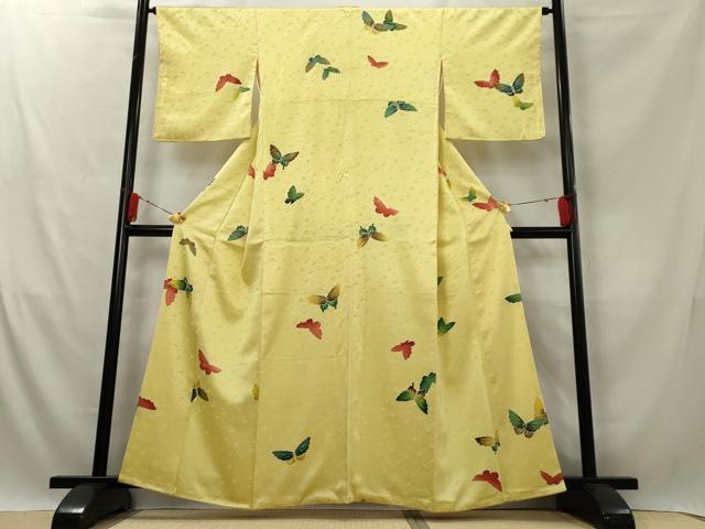 平和屋着物■上質な小紋 舞蝶文 暈し染め 正絹 逸品 AABE1000tn