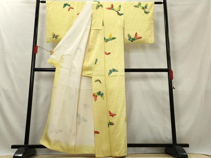 平和屋着物■上質な小紋 舞蝶文 暈し染め 正絹 逸品 AABE1000tn