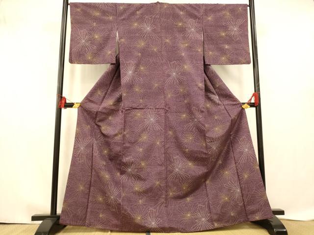 平和屋着物■上質な紬 松尽くし 正絹 逸品 AABE1046fw