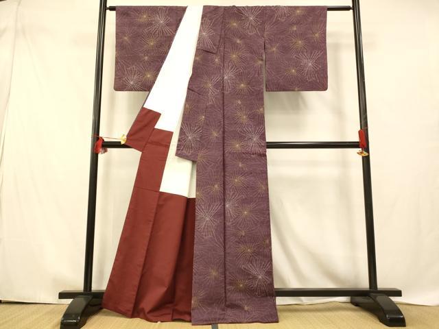 平和屋着物■上質な紬 松尽くし 正絹 逸品 AABE1046fw
