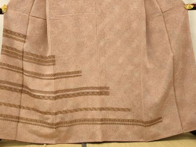 平和屋着物■訪問着　横段花草文　金彩　鬼しぼ縮緬　正絹　逸品　AABE1057fw