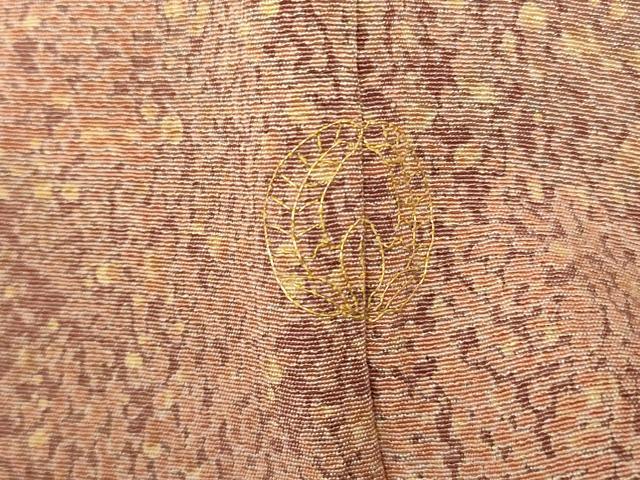 平和屋着物■訪問着　横段花草文　金彩　鬼しぼ縮緬　正絹　逸品　AABE1057fw