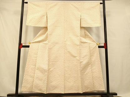 平和屋着物■上質な紬　井桁絣　正絹　逸品　AABE1089fw