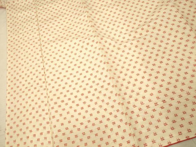 平和屋着物■上質な紬　井桁絣　正絹　逸品　AABE1089fw