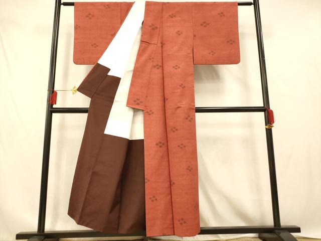 平和屋着物■上質な紬　舞花文　正絹　逸品　AABE1108fw