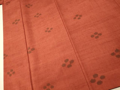 平和屋着物■上質な紬　舞花文　正絹　逸品　AABE1108fw