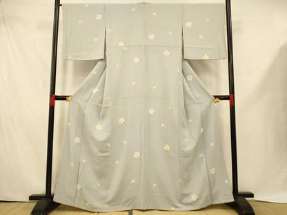 平和屋着物■上質な小紋　草花文　正絹　逸品　AABE1133fw