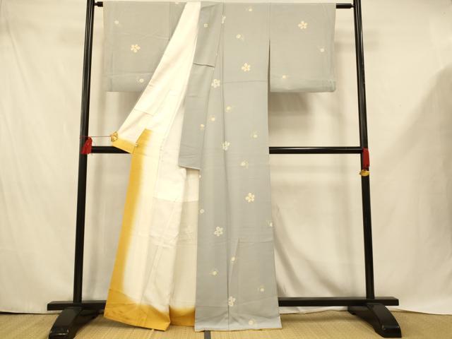平和屋着物■上質な小紋　草花文　正絹　逸品　AABE1133fw