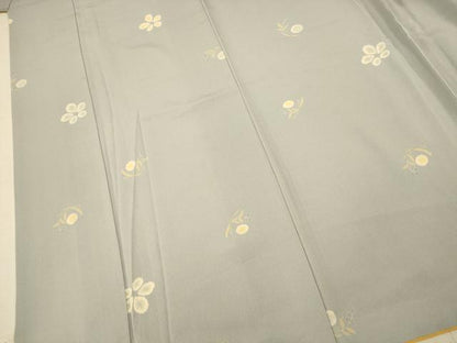 平和屋着物■上質な小紋　草花文　正絹　逸品　AABE1133fw