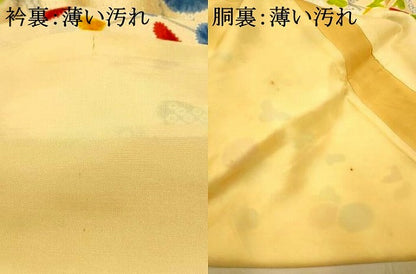 平和屋着物■上質な小紋　枝花鹿の子文　金彩　正絹　逸品　AABE1136fw