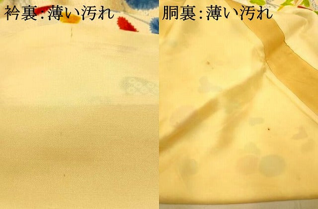 平和屋着物■上質な小紋　枝花鹿の子文　金彩　正絹　逸品　AABE1136fw