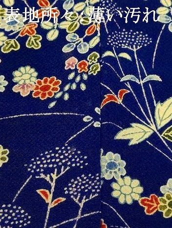 平和屋着物■上質な小紋　草花文　鬼しぼ縮緬　正絹　逸品　AABE1145fw