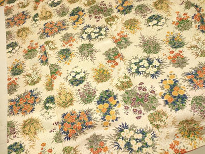 平和屋着物■上質な小紋　草花丸文　正絹　逸品　AABE1151fw