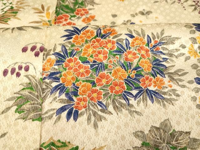 平和屋着物■上質な小紋　草花丸文　正絹　逸品　AABE1151fw