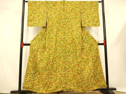 平和屋着物■上質な小紋　楓文　正絹　逸品　AABE1160fw