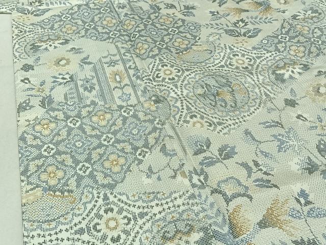 平和屋着物▽上質な紬　単衣　花鳥文　正絹　逸品　AABE1162jh 平和屋着物▽上質な紬 単衣 女郎花色 正絹 逸品 AABI2167jhの通販 by