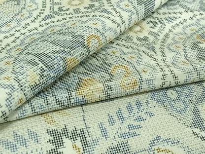 平和屋着物▽上質な紬 単衣 花鳥文 正絹 逸品 AABE1162jh