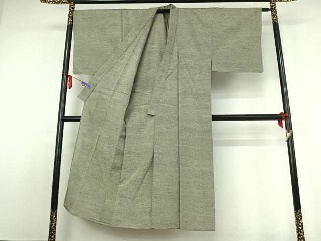 平和屋着物▽男性 古知谷紬 単衣 格子 証紙付き 正絹 逸品 AABE1166jh
