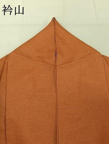 平和屋着物▽上質な紬　単衣　土器色　正絹　逸品　AABE1167jh