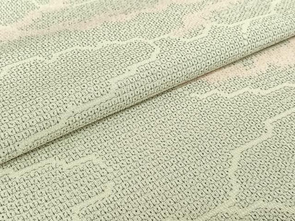 平和屋着物▽本塩沢 単衣 110亀甲 雲取り文 正絹 逸品 AABE1168jh