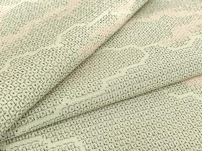 平和屋着物▽本塩沢 単衣 110亀甲 雲取り文 正絹 逸品 AABE1168jh