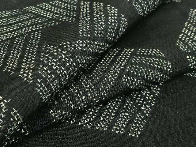 平和屋着物▽上質な紬　単衣　亀甲文様　正絹　逸品　AABE1169jh