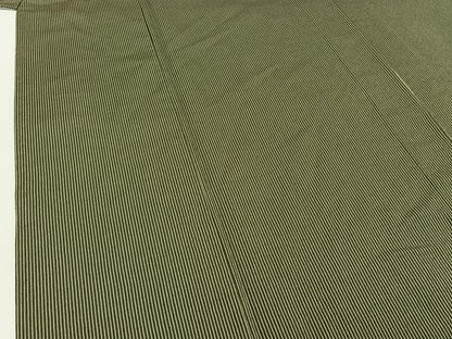 平和屋着物▽お召 単衣 縞 ロング丈 正絹 逸品 AABE1170jh