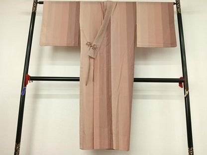 平和屋着物▽道中着 スリーシーズン 春夏秋 塵除け 縞 暈し染め 正絹 逸品 AABE1171jh