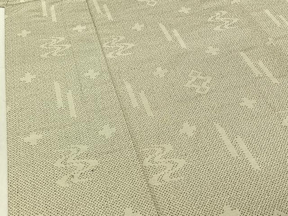 平和屋着物▽上質な紬 単衣 流水松皮菱文 正絹 逸品 AABE1175jh