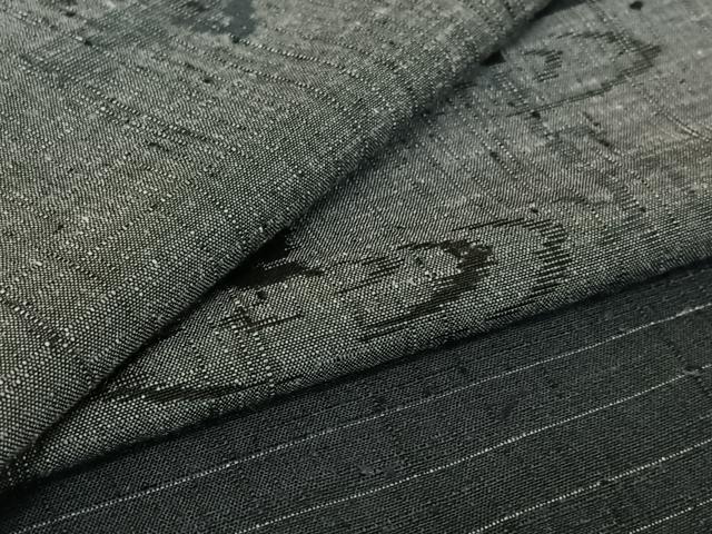 平和屋着物▽上質な紬 単衣 風景文 正絹 逸品 AABE1179jh