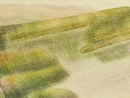 平和屋着物▽訪問着　単衣　手描き　風景文　正絹　逸品　AABE1181jh