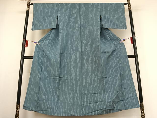 平和屋着物▽上質な小紋　単衣　変わり縞　正絹　逸品　AABE1184jh