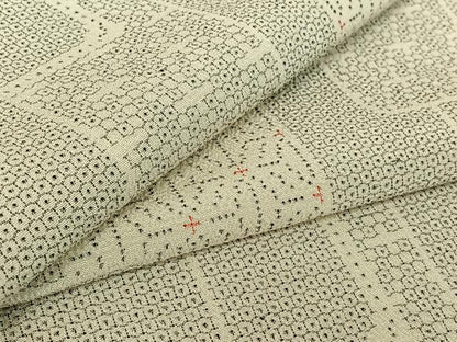 平和屋着物▽本塩沢 単衣 110亀甲 麻の葉文様 正絹 逸品 AABE1186jh