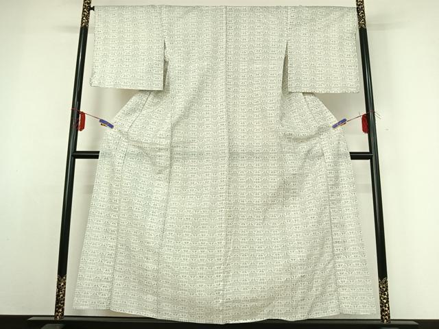 平和屋着物▽上質な小紋　単衣　横段文　AABE1187jh