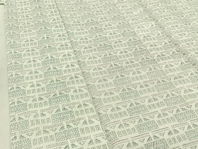 平和屋着物▽上質な小紋　単衣　横段文　AABE1187jh